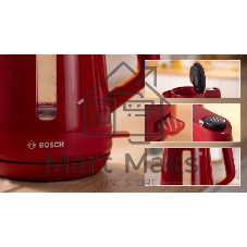 Чайник электрический Bosch TWK1M124 1.7 л, 2400 Вт, красный