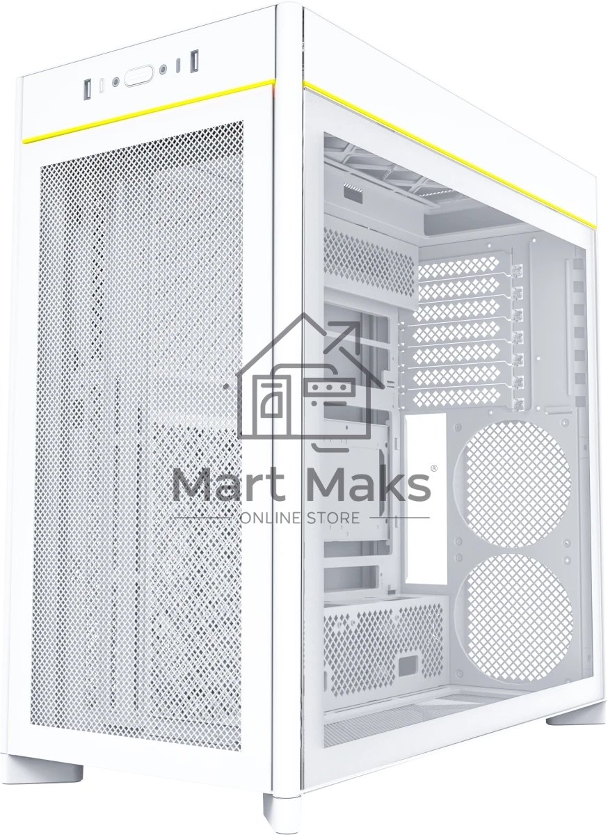 Компьютерный корпус Montech HS01 белый без БП ATX 2xUSB3.0 audio bott PSU