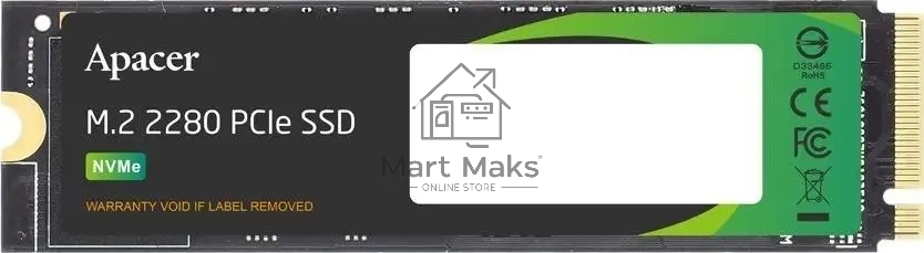 Накопитель SSD Apacer AS2280P4U, 512Gb, PCIe 3.0 x4, M.2 2280, NVMe, R/W 3500/2300