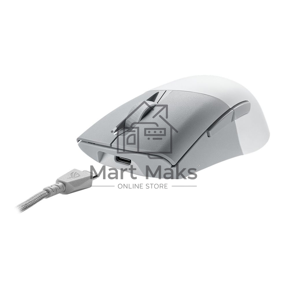 Мышь беспроводная/проводная ASUS ROG Keris Wireless AimPoint белый, 36000 dpi, радиоканал, Bluetooth, USB, кнопки - 5