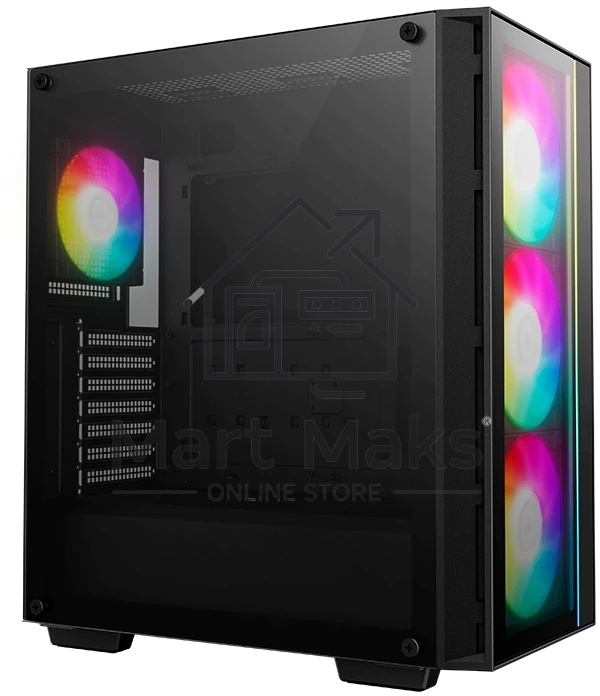 Компьютерный корпус Deepcool MATREXX 55 V4 без БП, боковое окно (закаленное стекло), 3xARGB LED 140мм вентилятора спереди, 1xARGB LED 120мм вентилятор сзади, черный, ATX