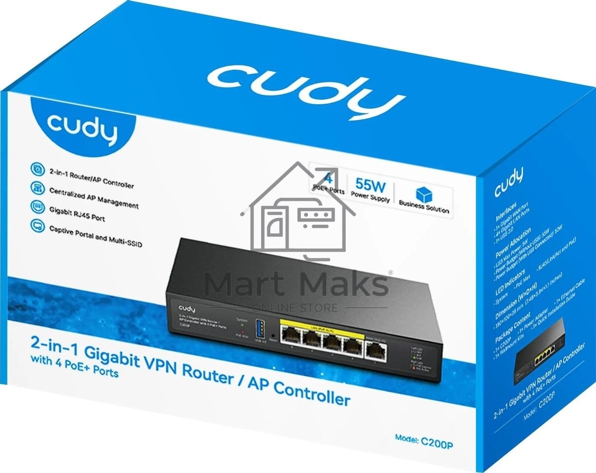 Контроллер Cudy C200P 10/100/1000BASE-TX