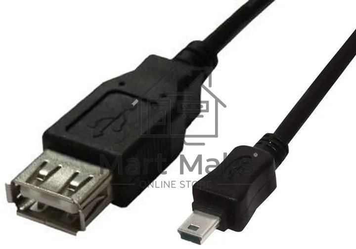 Кабель Buro USB A(f)-miniUSB черный 0.2м (OTG_MINI)