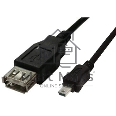 Кабель Buro USB A(f)-miniUSB черный 0.2м (OTG_MINI)
