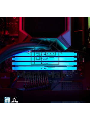 Оперативная память Kingston Fury Beast, DDR4, 32GB (2x16GB), 3600MHz, CL18, DIMM, с радиатором, RGB, черный