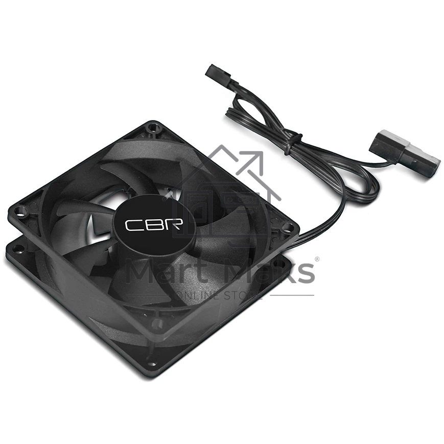Вентилятор для корпуса CBR CBR-CF-8025-1600B черный, 80 мм, 1600 об/мин, 25 дБ, 3 pin