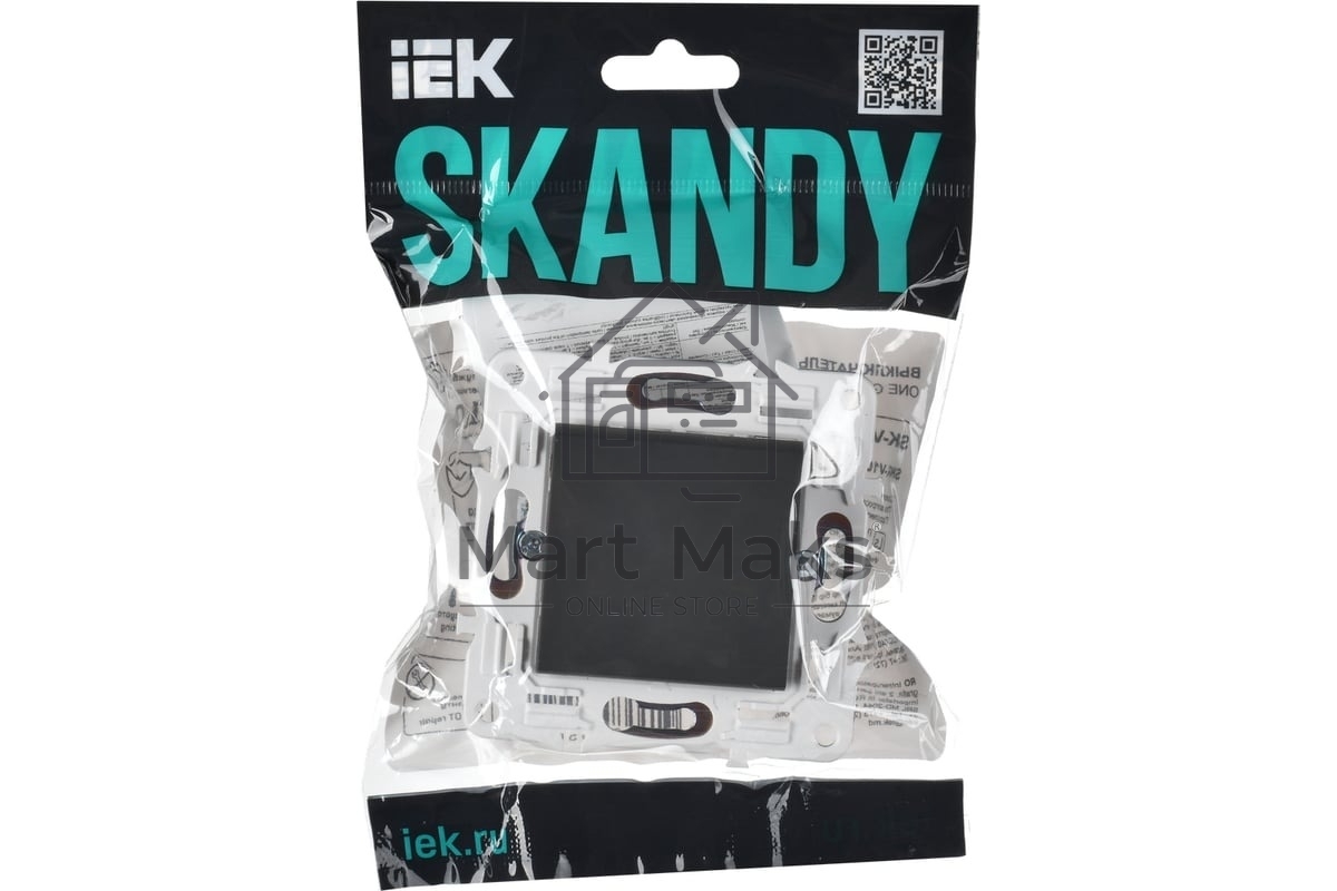 Выключатель 1-кл. IEK SKANDY SK-V01G 10А графит SK-V10-0-10-K53