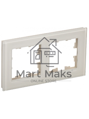 Рамка 2-местная IEK BRITE РУ-2-2-БрВа стекло ванильный