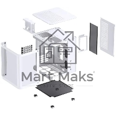Компьютерный корпус без блока питания JONSBO TK-1, Mini-Tower, TG, no fan, 1xUSB-A 3.2 + 1xUSB-C 3.2, mATX, mITX White