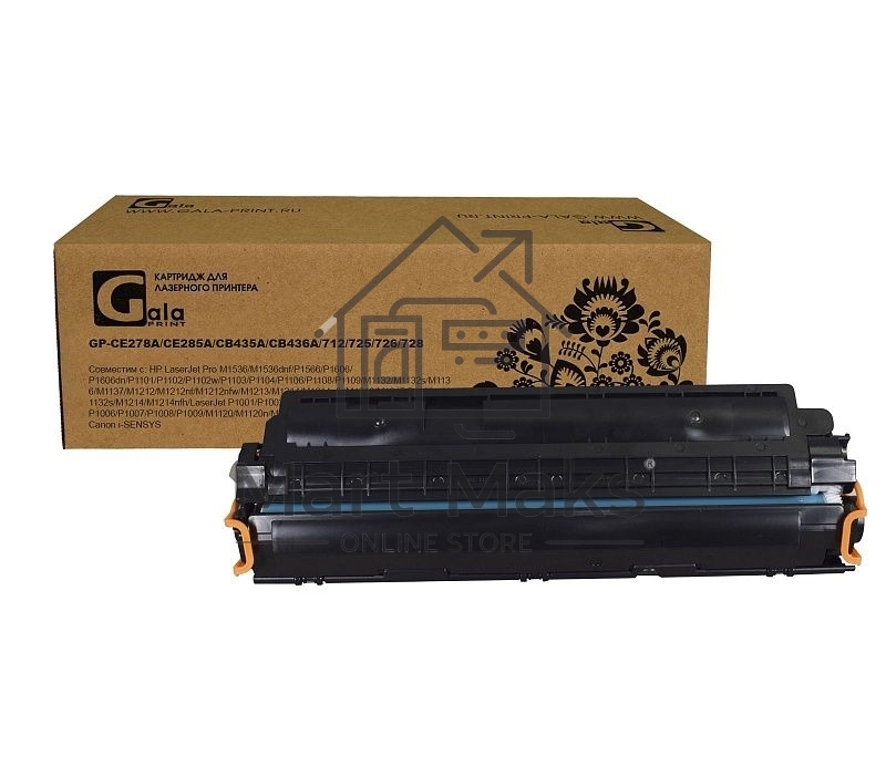 Картридж лазерный GalaPrint GP-CE278A/CE285A/CB435A/CB436A/712/725/726/728 (№78A №85A №35A №36A) черный (2000 стр) для HP LaserJet Pro M1536/M1536dnf/P1566/P1606/P1606dn/P1101/P1102/P1102w/P1103/P1104/P1106/P1108/P1109/M1132/M1132s/M1136/M1137/M1212/M1212