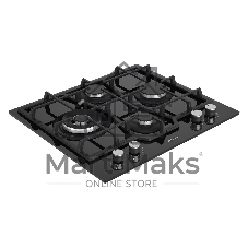 Газовая варочная поверхность Hotpoint HGS 62FD/BK, 4 конфорки, закаленное стекло, 9750 Вт