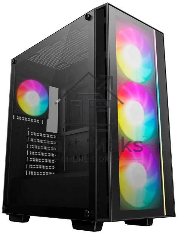 Компьютерный корпус Deepcool MATREXX 55 V4 без БП, боковое окно (закаленное стекло), 3xARGB LED 140мм вентилятора спереди, 1xARGB LED 120мм вентилятор сзади, черный, ATX