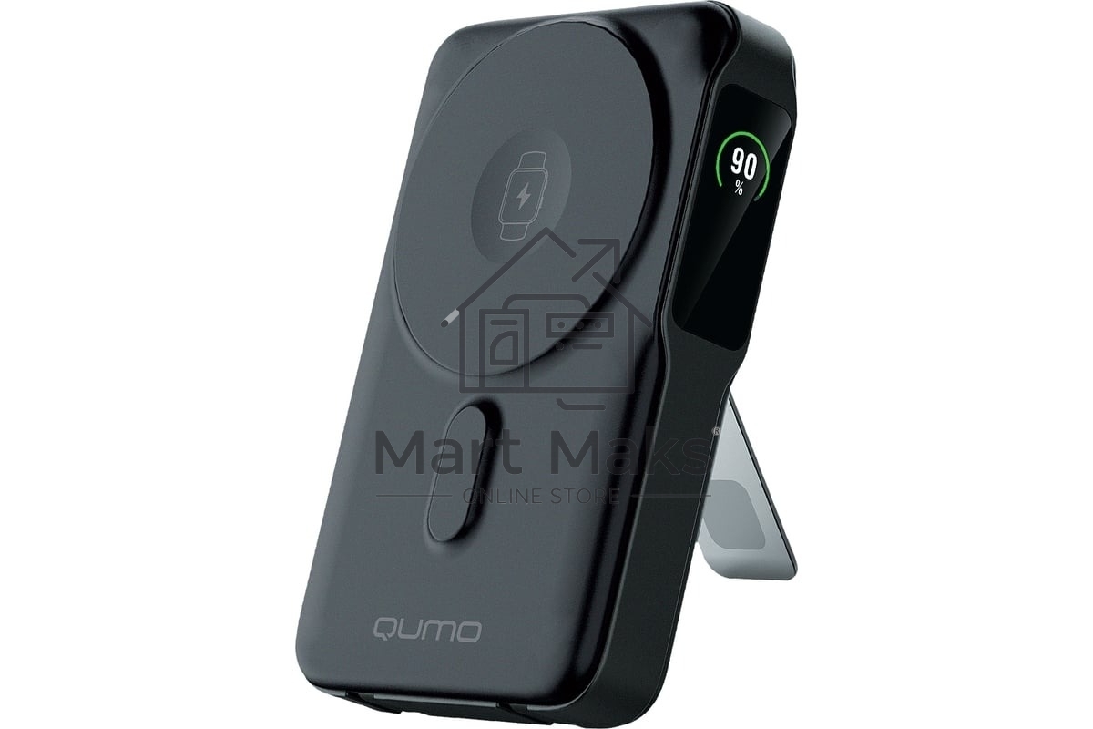 Портативное зарядное устройство QUMO Future Magnetic PowerAid 10000mAh Ultra 5in1 W15 черный FMPA-10C-S2