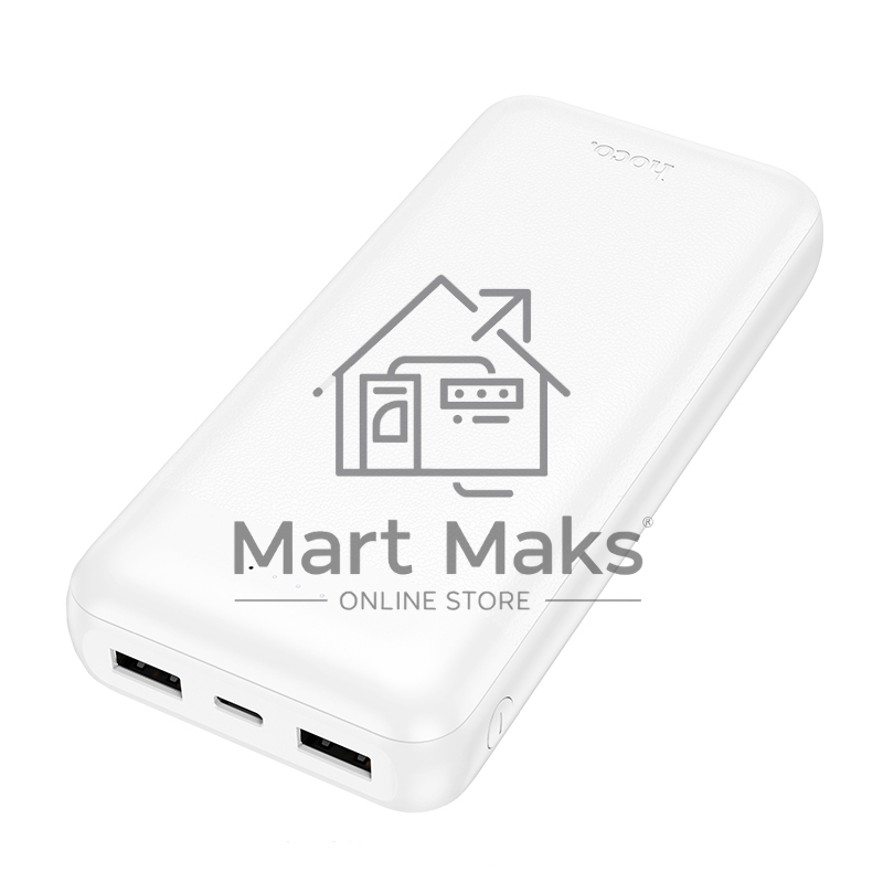 Портативный аккумулятор HOCO J153A 20000mAh 2USB+1Type-C+1micro USB 2.0A, белый