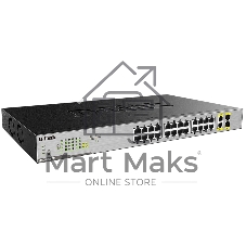 Коммутатор D-Link DGS-1026MP/A1A, 24×1 Гбит/с + 2×1 Гбит/с Combo, неуправляемый