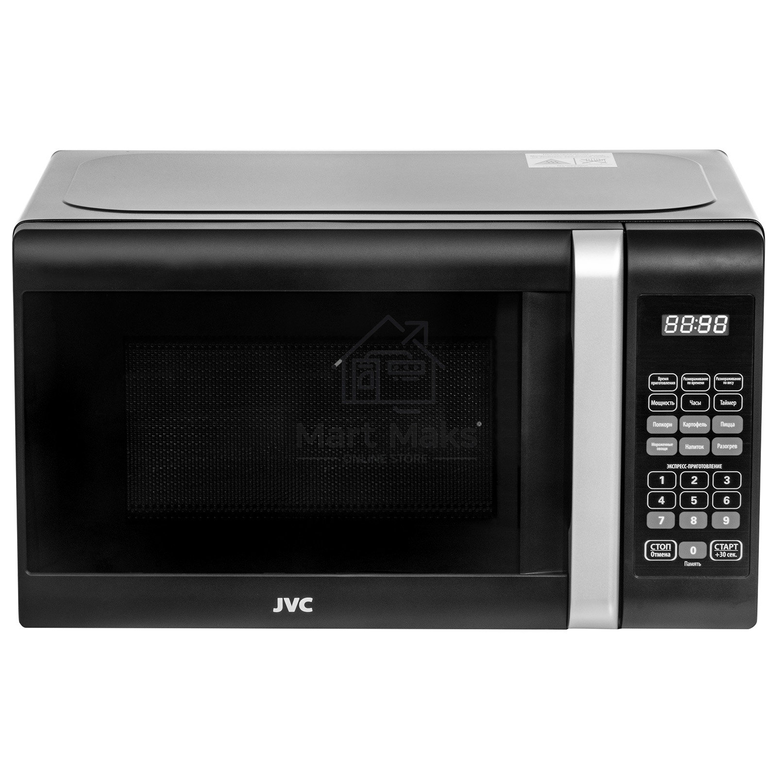 Микроволновая печь JVC JK-MW381S черный, 20 л, 700 Вт, переключатели - сенсор