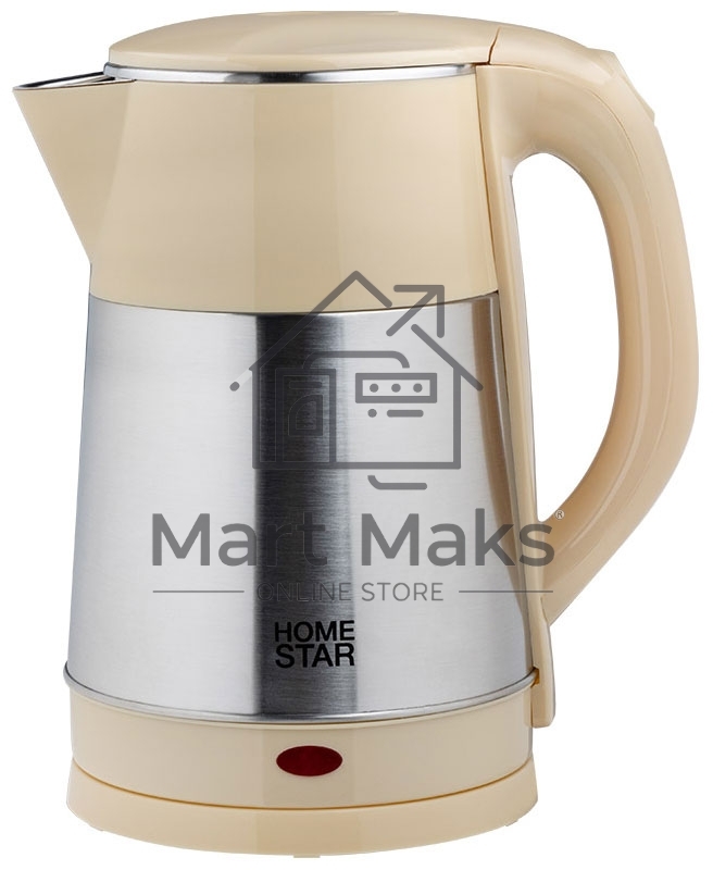 Чайник электрический HOMESTAR HS-1055 2,3 л, 1500 Вт, нержавеющая сталь/бежевый