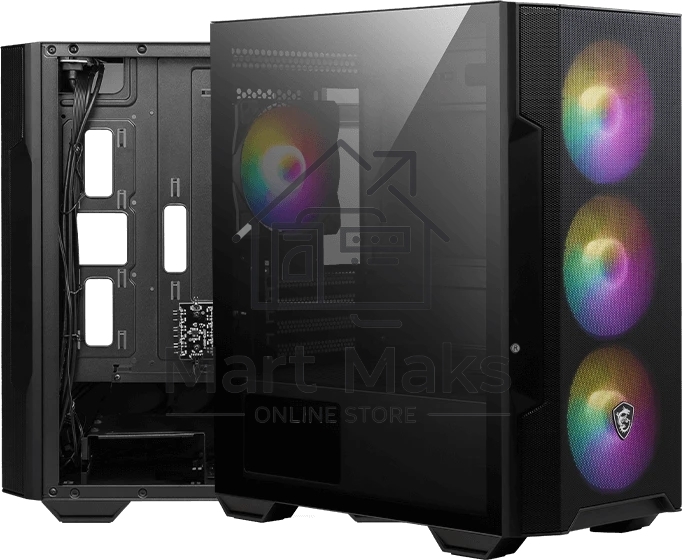 Компьютерный корпус MSI MAG FORGE M100R 1xUSB 3.0, 2xUSB 2.0, 4x120мм ARGB Fan, ARGB Control Board, Tempered Glass Window, Brown Box (932220)