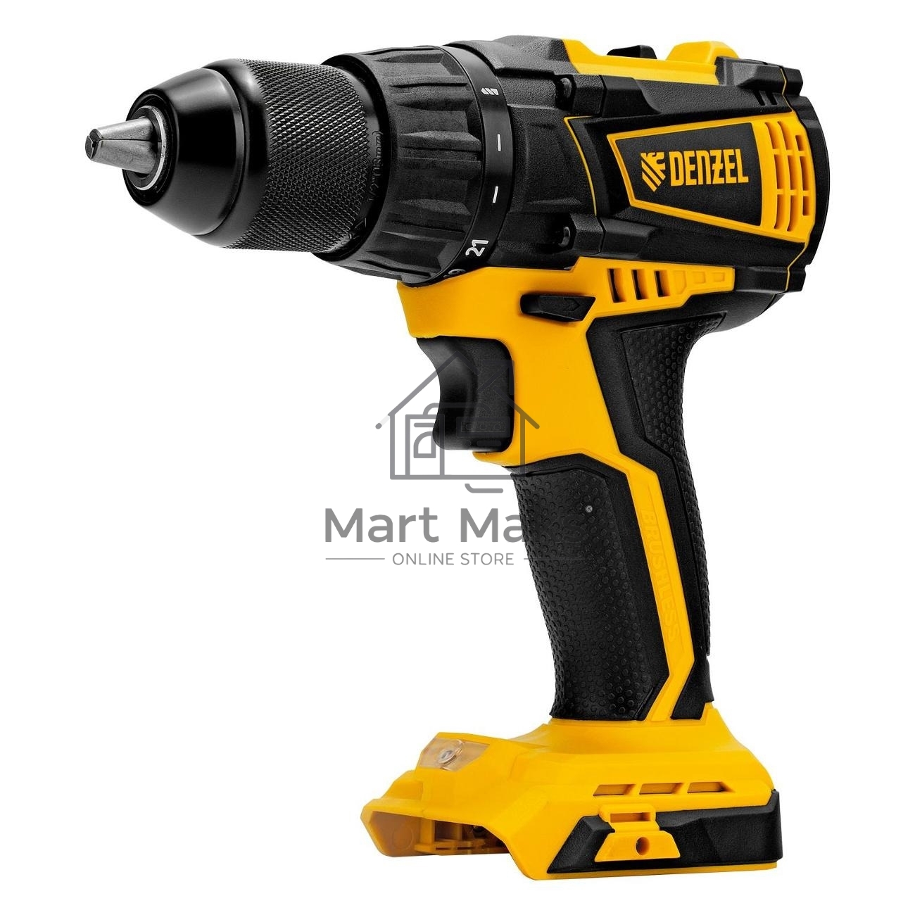 Дрель-шуруповерт аккумуляторная Denzel BLDL-IB-18-0, 18В, Без АКБ и ЗУ