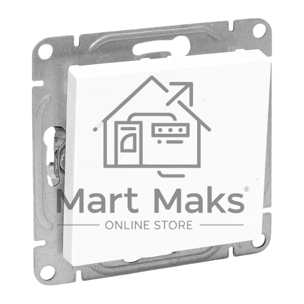 Механизм выключателя EKF UP1-SWW-11 одноклавишный, проходной, белый Эпика