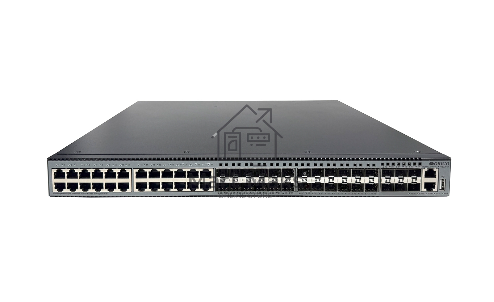 Коммутатор ORIGO OS3254M/A1A, 24×1 Гбит/с + 24×1 Гбит/с SFP + 6×10 Гбит/с SFP+, управляемый