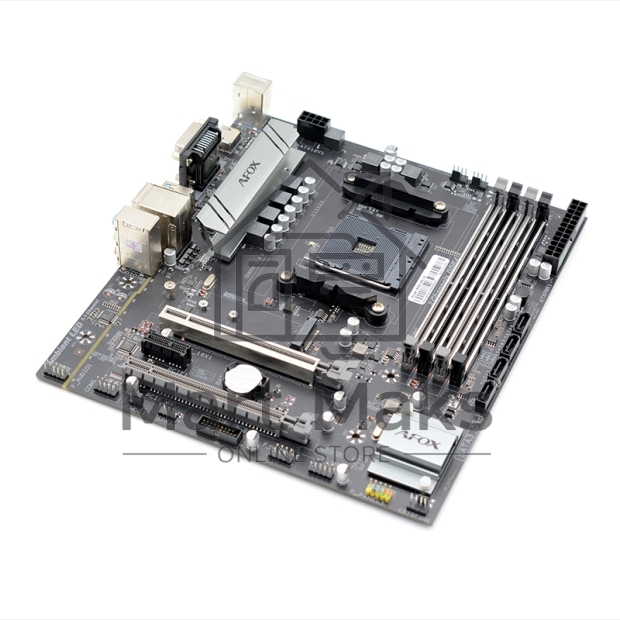 Материнская плата AFOX B550D4-MA5-V2, AM4, AMD B550, 4xDDR4, 4xSATA, 1xM.2, 1xPCIe 4.0 x16, 1xPCIe 4.0 x4, 1xPCIe x1, 1xHDMI, 1xD-Sub, 1xDVI, 1x 1Gb LAN, 4xUSB-A 3.0, 2xUSB 2.0, 3x3.5 мм, 5.1, mATX