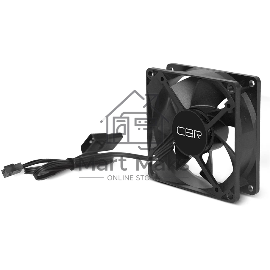 Вентилятор для корпуса CBR CBR-CF-8025-1600B черный, 80 мм, 1600 об/мин, 25 дБ, 3 pin