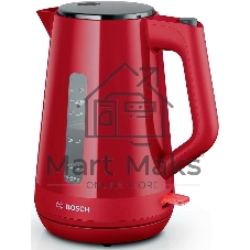 Чайник электрический Bosch TWK1M124 1.7 л, 2400 Вт, красный