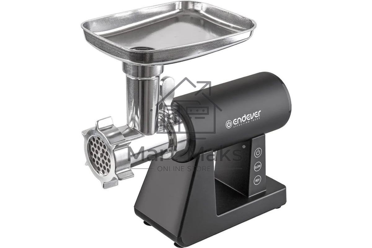 Мясорубка электрическая Endever Sigma-110 черный, 2600 Вт, 2.0 кг/мин, реверс, защита от перегрузки, металлический лоток, насадки - 5