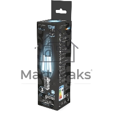 Лампа светодиодная филаментная Gauss Filament 13Вт цок.: E14 свеча св. свеч. бел. нейт. (упак.: 10 шт)