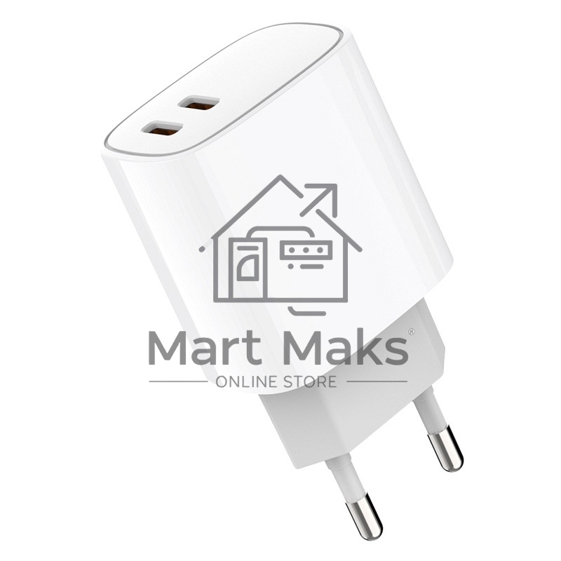 Сетевое зарядное устройство с двумя портами USB-C + USB-C, 20Вт Rexant