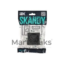 Розетка IEK SKANDY SK-R02G 10А графит без заземл. без защ. шторок SK-R10-10-K53
