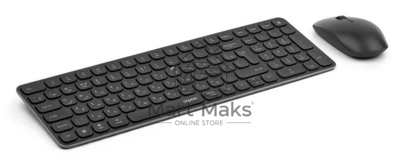 Комплект клавиатура+мышь Rapoo 9320M беспроводной, USB, 2400 DPI, чёрный