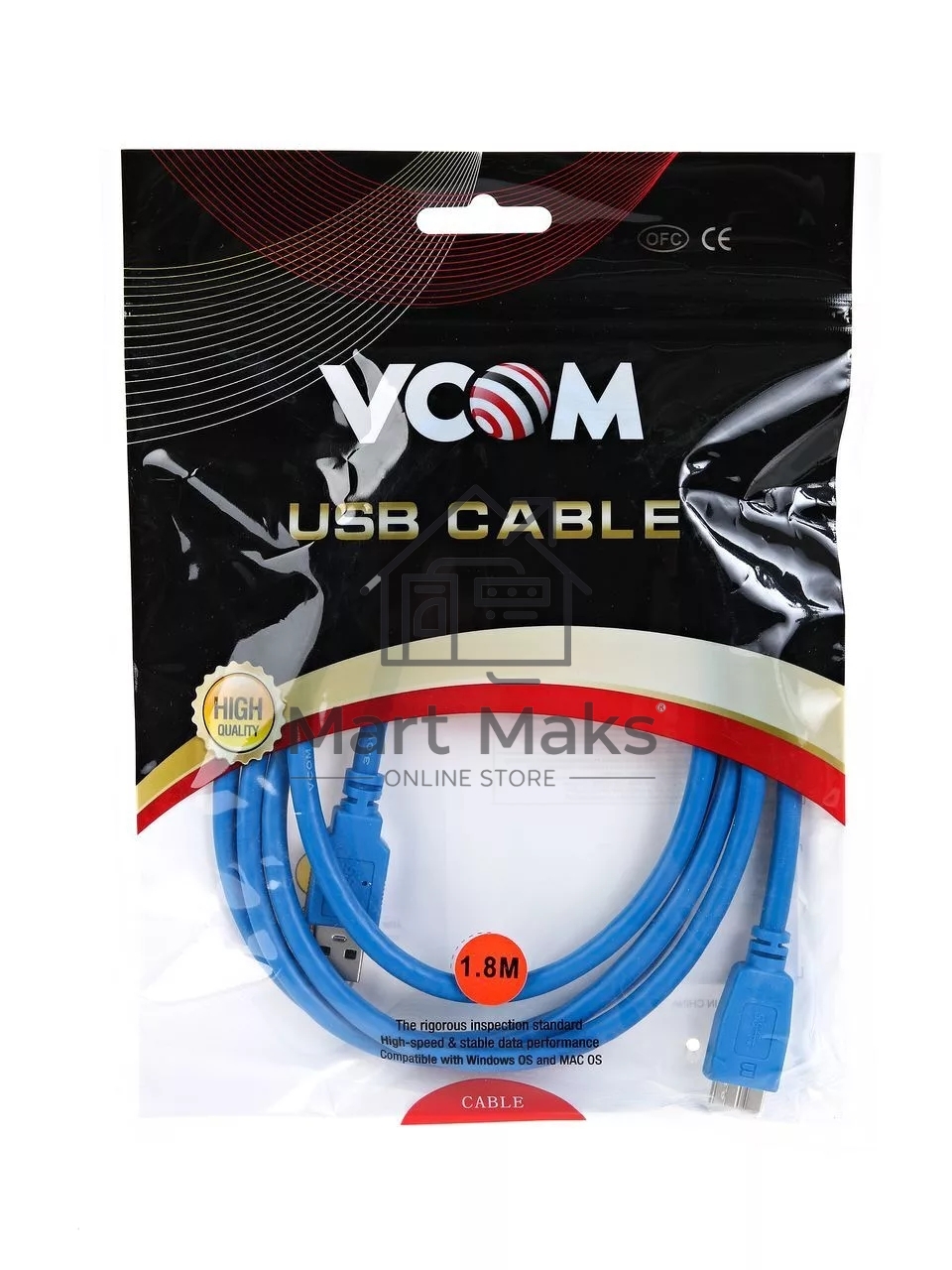 Кабель VCOM VUS7075-1.8M Кабель соединительный USB3.0 Am-MicroBm 1,8m (VUS7075-1.8M)