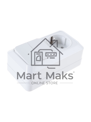 Блок ОП Олимп 2-кл. вык.+ роз. с заземл. горизонт. бел. UNIVersal О0033