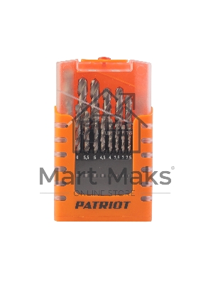 Набор сверл по металлу PATRIOT, HSS, 19 шт №2: 1,0-10,0 мм, в пластиковом боксе