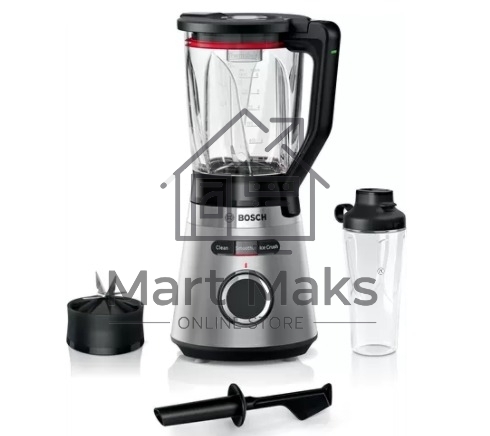 Блендер стационарный Bosch MMB6384M, 1200Вт, черный/нержавеющая сталь