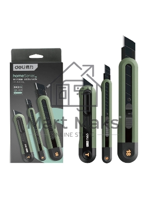 Набор технических ножей Home Series Green Deli HT4003L (ножи 9мм+18мм+Т-образный), эксклюзивный дизайн, корпус из высококачественного софттач пластика