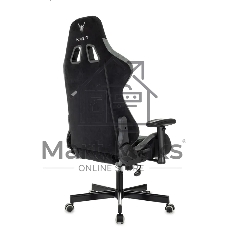 Кресло игровое Knight Regal Fabric черный/серый, иск. замша, крестов. металл