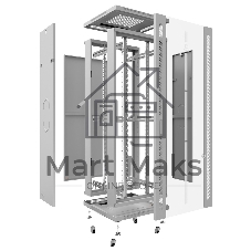 Шкаф телекоммуникационный напольный Cabeus SH-05C-12U60/80 серый, IP20, 12U, 730х600х800 мм (ВхШхГ), дверь: стекло, разборный