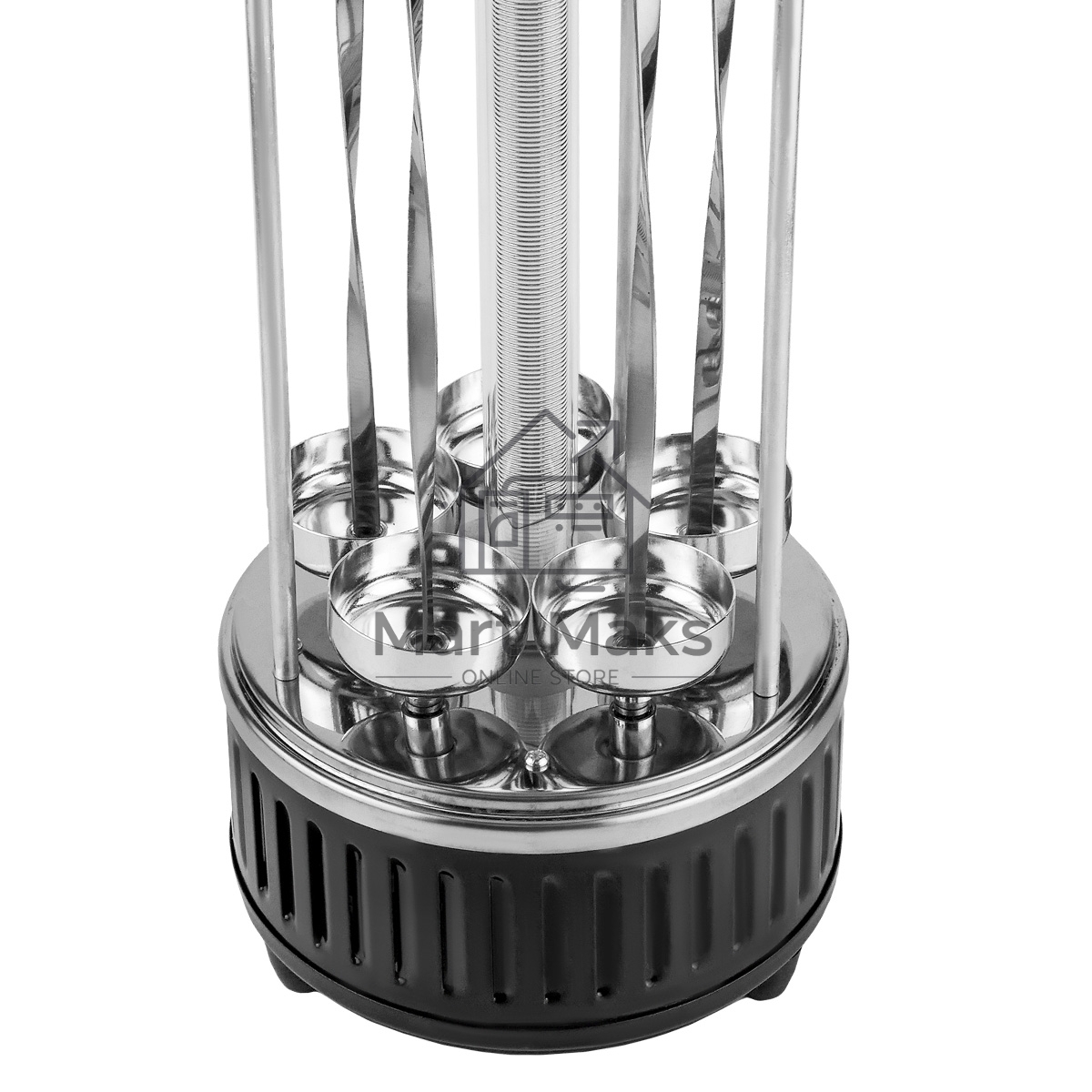 Шашлычница электрическая Centek CT-1460 1000Вт, Кварц нагр, Рецепты, 5 шамп (310мм), вращ 12раз/мин+ колба!