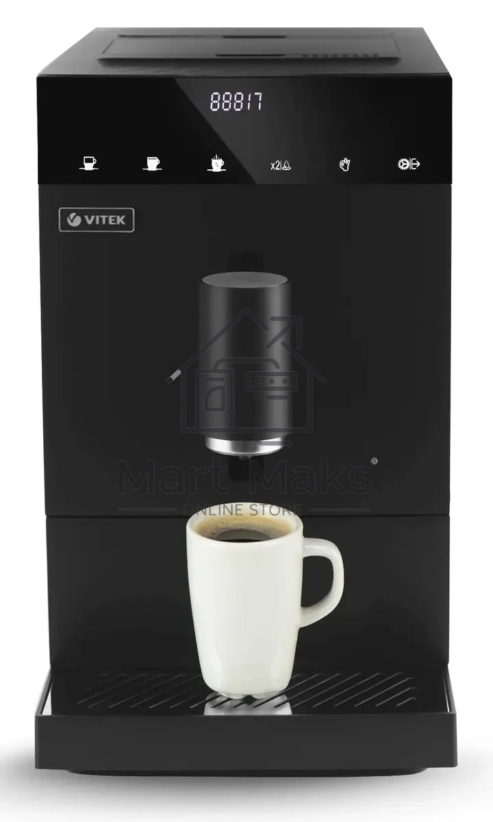 Кофемашина автоматическая Vitek Metropolis VT-8700 черный, зерновой кофе, 1.2 л, 1350 Вт, 20 Бар