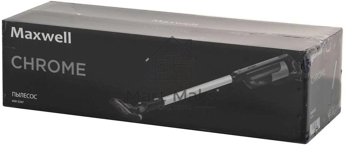 Пылесос вертикальный Maxwell MW-3247 черный, питание от аккумулятора, 120 Вт, уборка сухая, пылесборник 0.4 л, работа от АКБ max 35 мин