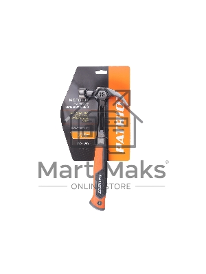 Молоток-гвоздодер цельнокованый Patriot FCH 450, кругл.боек 450 гр, 50-58 HRC, фиберглас.рукоять, прямой гвоздодер малый вес, компактный размер, антивибрацион.система, магнитный гвоздодержатель, 775 гр