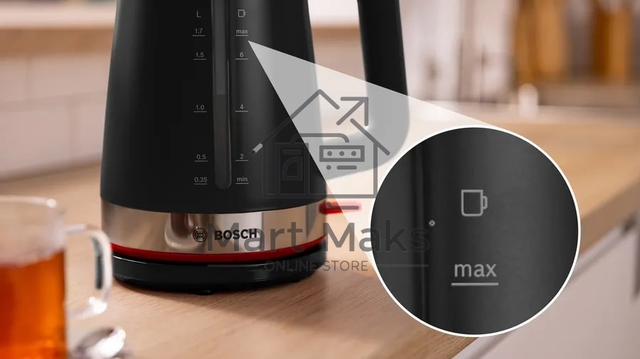 Чайник электрический Bosch TWK4M223 1.7л. черный корпус: пластик