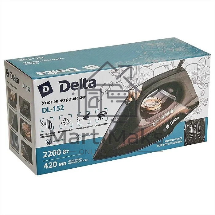 Утюг DELTA DL-152 черный с золотым