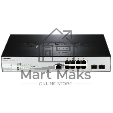 Коммутатор D-Link DGS-1210-10P/ME/A1A, 8×1 Гбит/с + 2×1 Гбит/с SFP, управляемый
