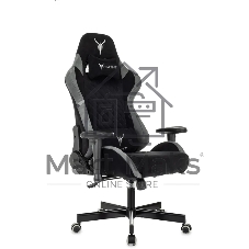 Кресло игровое Knight Regal Fabric черный/серый, иск. замша, крестов. металл