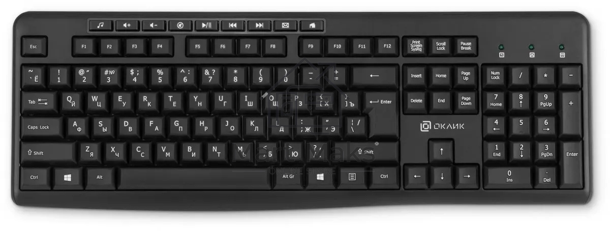Клавиатура Oklick K225W (1875232) USB, Радиоканал, черный