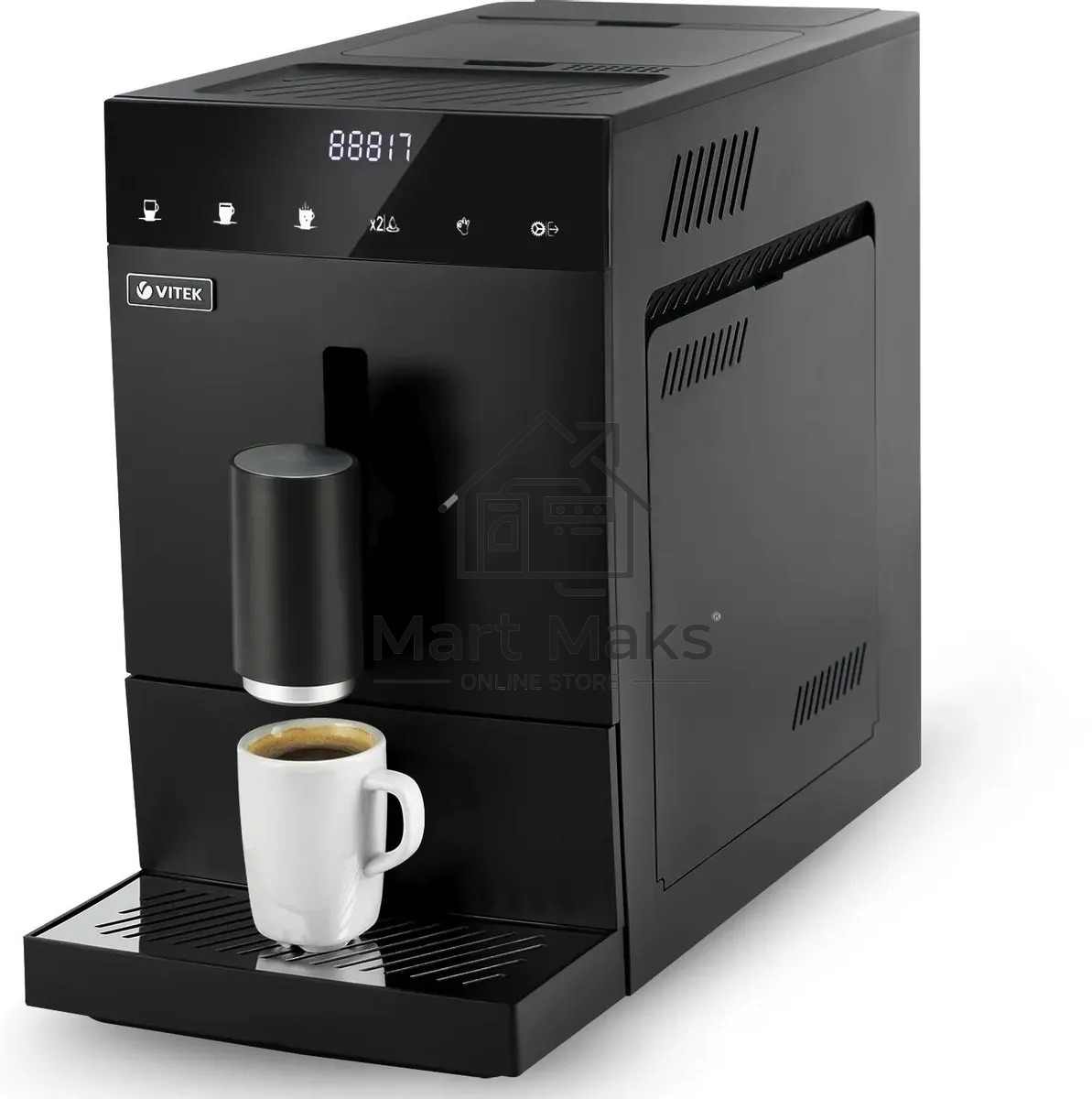 Кофемашина автоматическая Vitek Metropolis VT-8700 черный, зерновой кофе, 1.2 л, 1350 Вт, 20 Бар